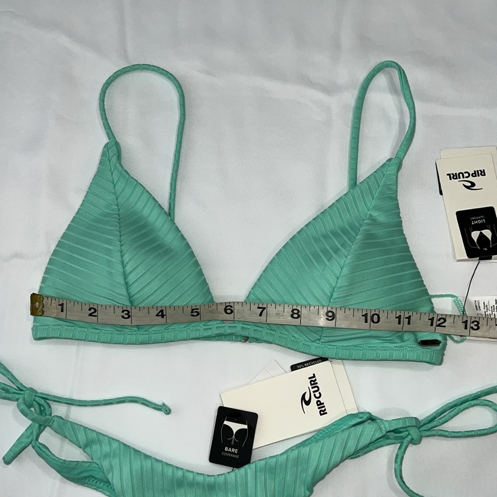 Rip Curl Premium Surf Banded Fixed Tri Bikini top & Bare Bikini Bottom, SMALL - Picture 3 of 13